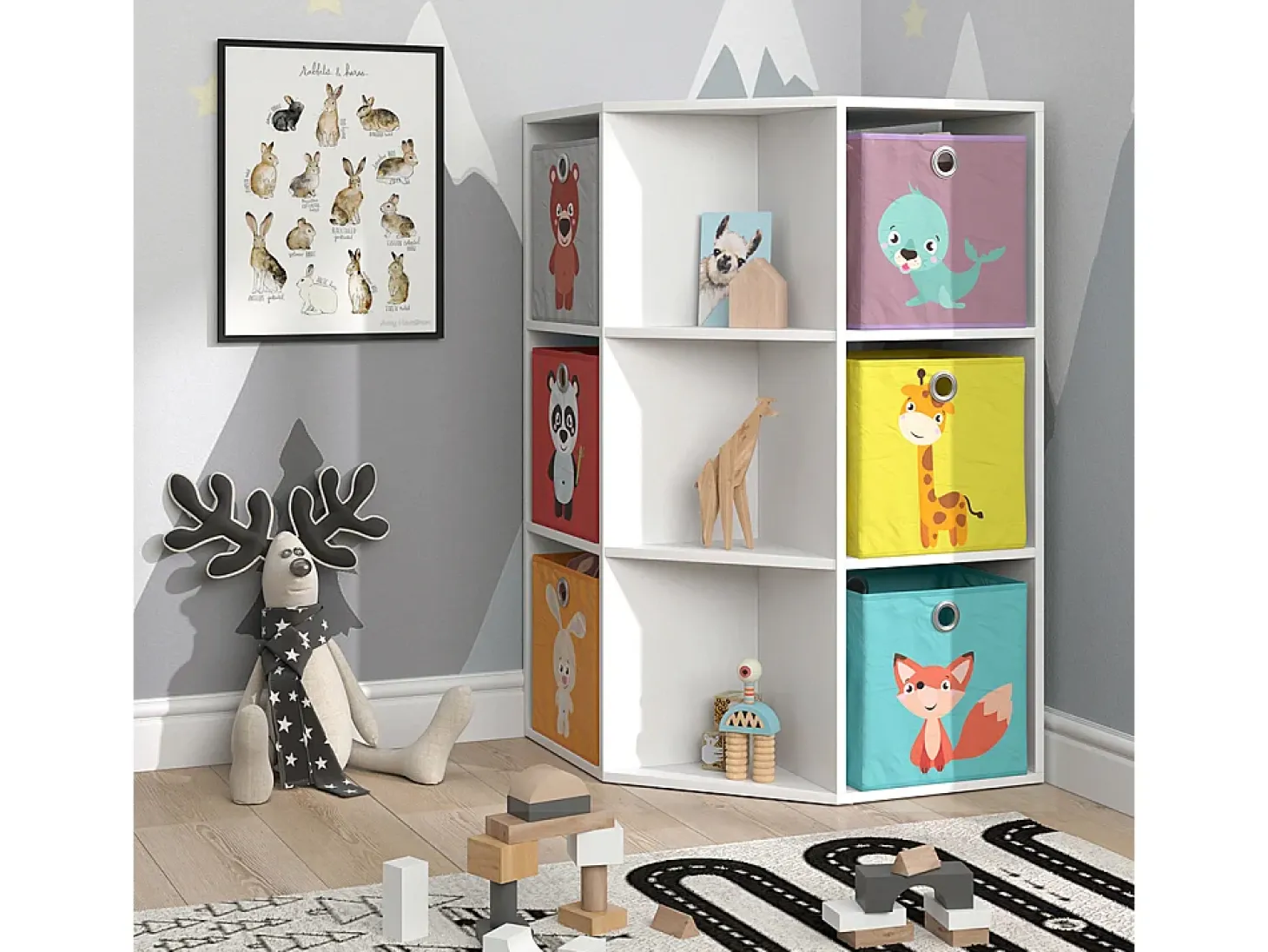 Estantería infantil blanco 64x64x107.8 luigi