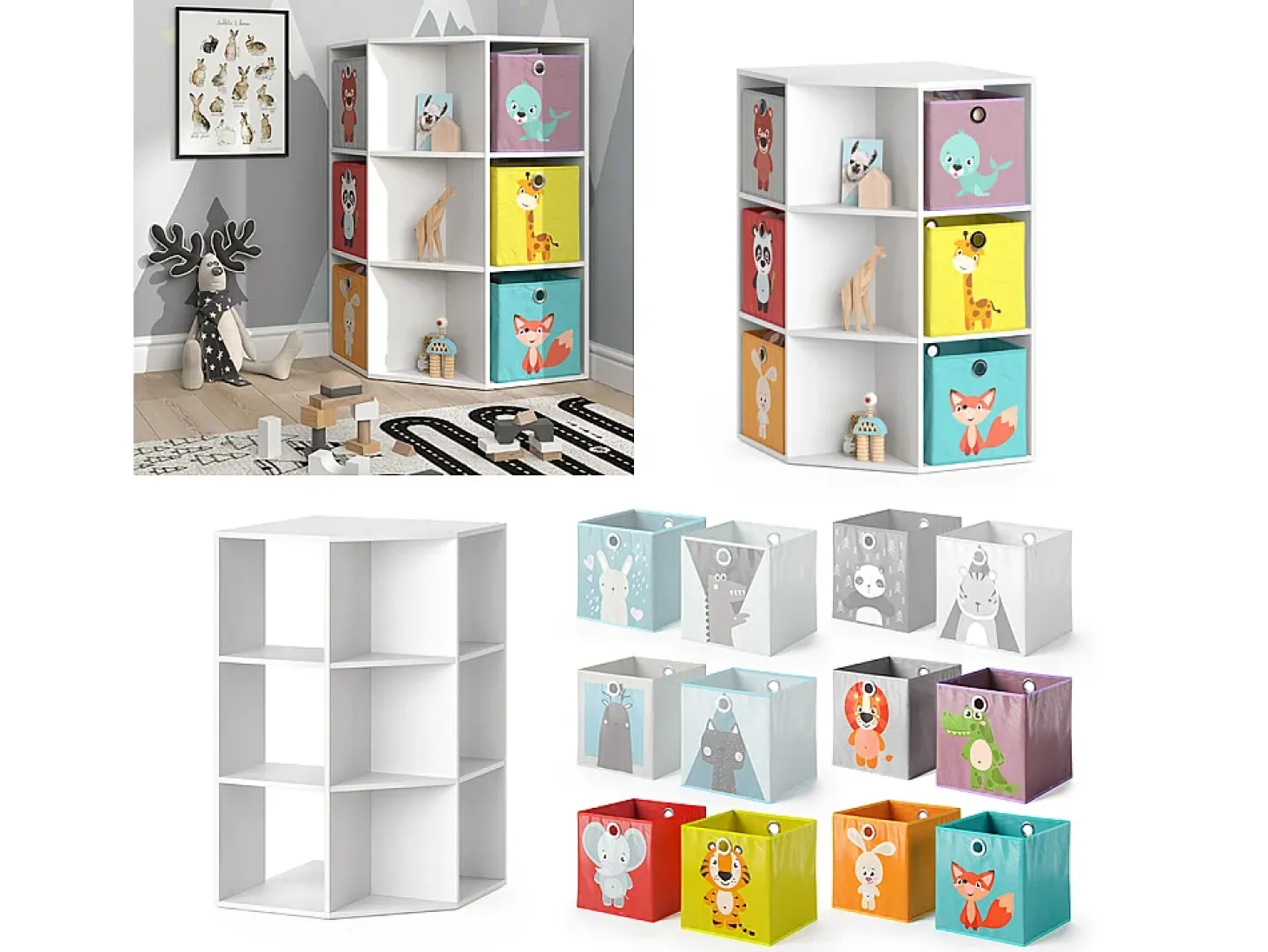 Estantería infantil blanco 64x64x107.8 luigi