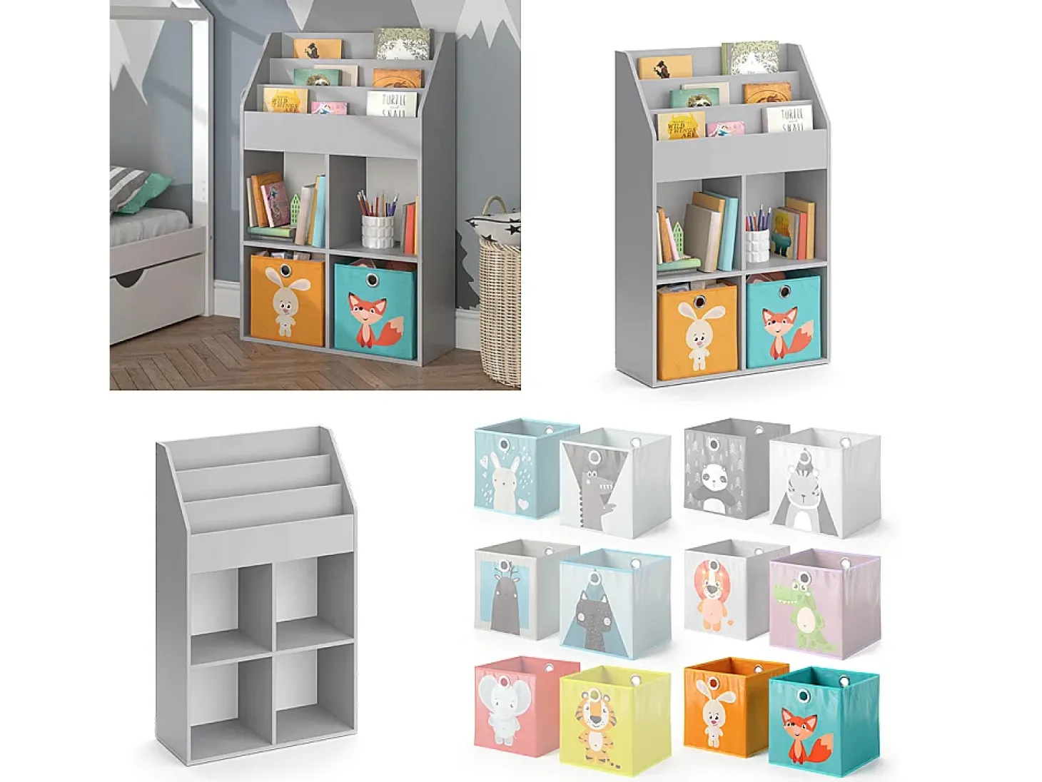 Estantería infantil gris 72x31.2x114.2 luigi