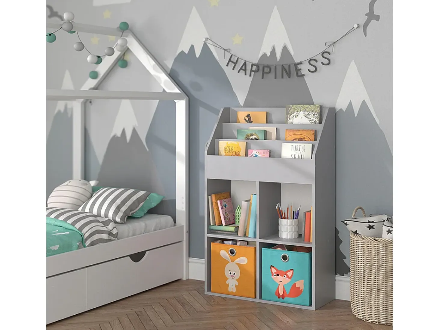 Estantería infantil gris 72x31.2x114.2 luigi