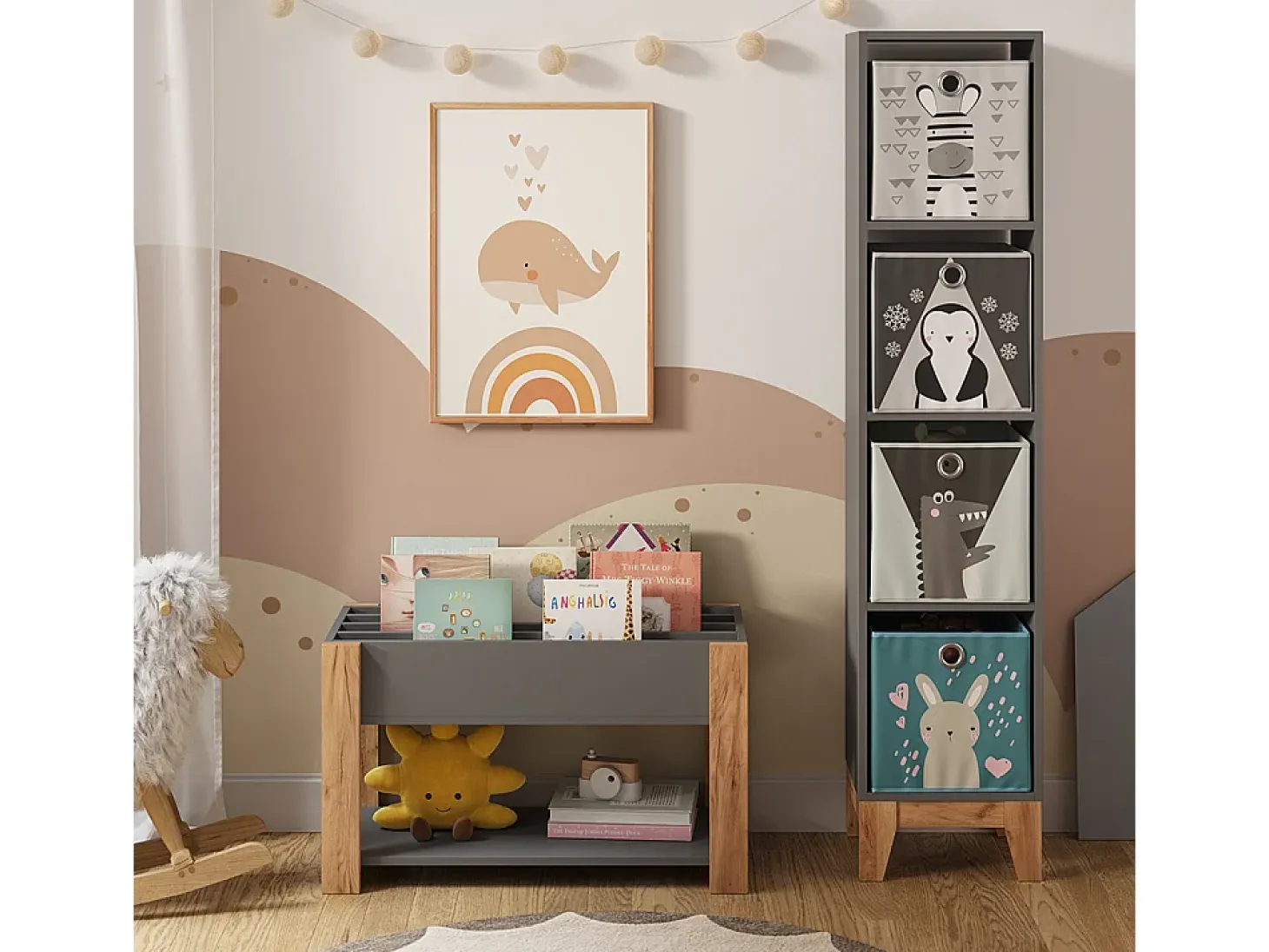 Estantería infantil gris/artisan 80x37x46 malia