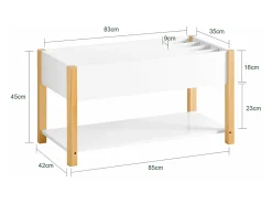 Estantería Infantil Multifuncional Organizador de Juguetes y Libros de 2 estantes 85 x 42 x 45 cm KMB35-W SoBuy ES
