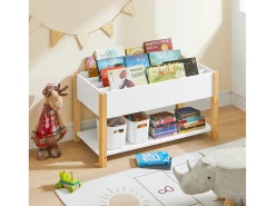 Estantería Infantil Multifuncional Organizador de Juguetes y Libros de 2 estantes 85 x 42 x 45 cm KMB35-W SoBuy ES