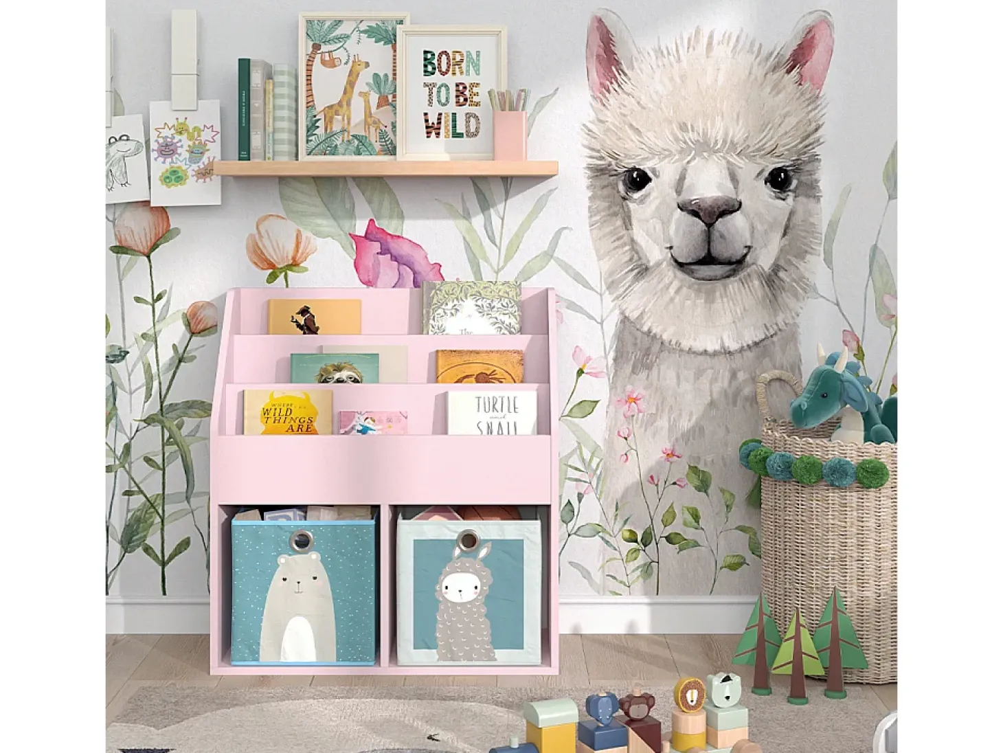Estantería infantil rosa 72x30.7x79 luigi
