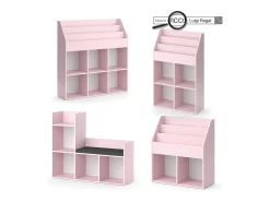 Estantería infantil rosa 72x30.7x79 luigi