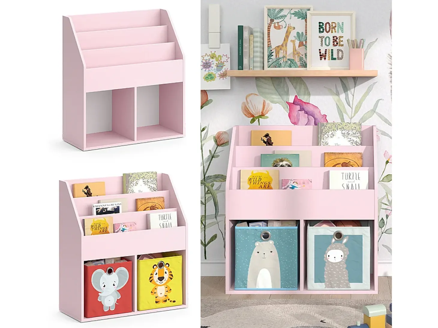 Estantería infantil rosa 72x30.7x79 luigi