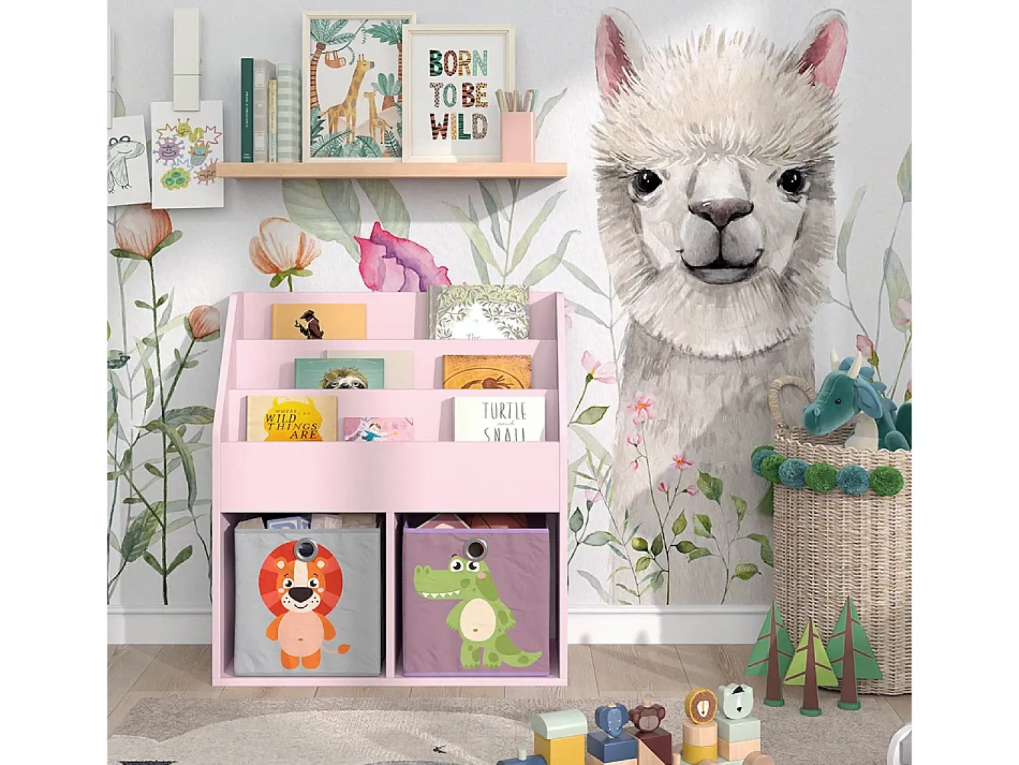 Estantería infantil rosa 72x30.7x79 luigi
