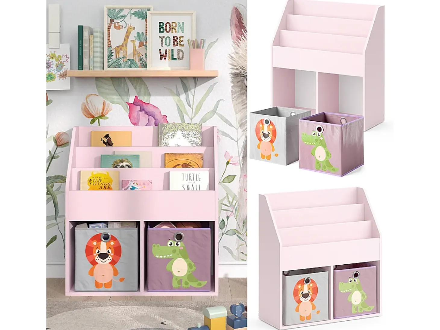 Estantería infantil rosa 72x30.7x79 luigi
