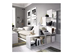 Estantería Iznatoraf en blanco brillo 145 cm(alto)145 cm(ancho)29 cm(fondo). .