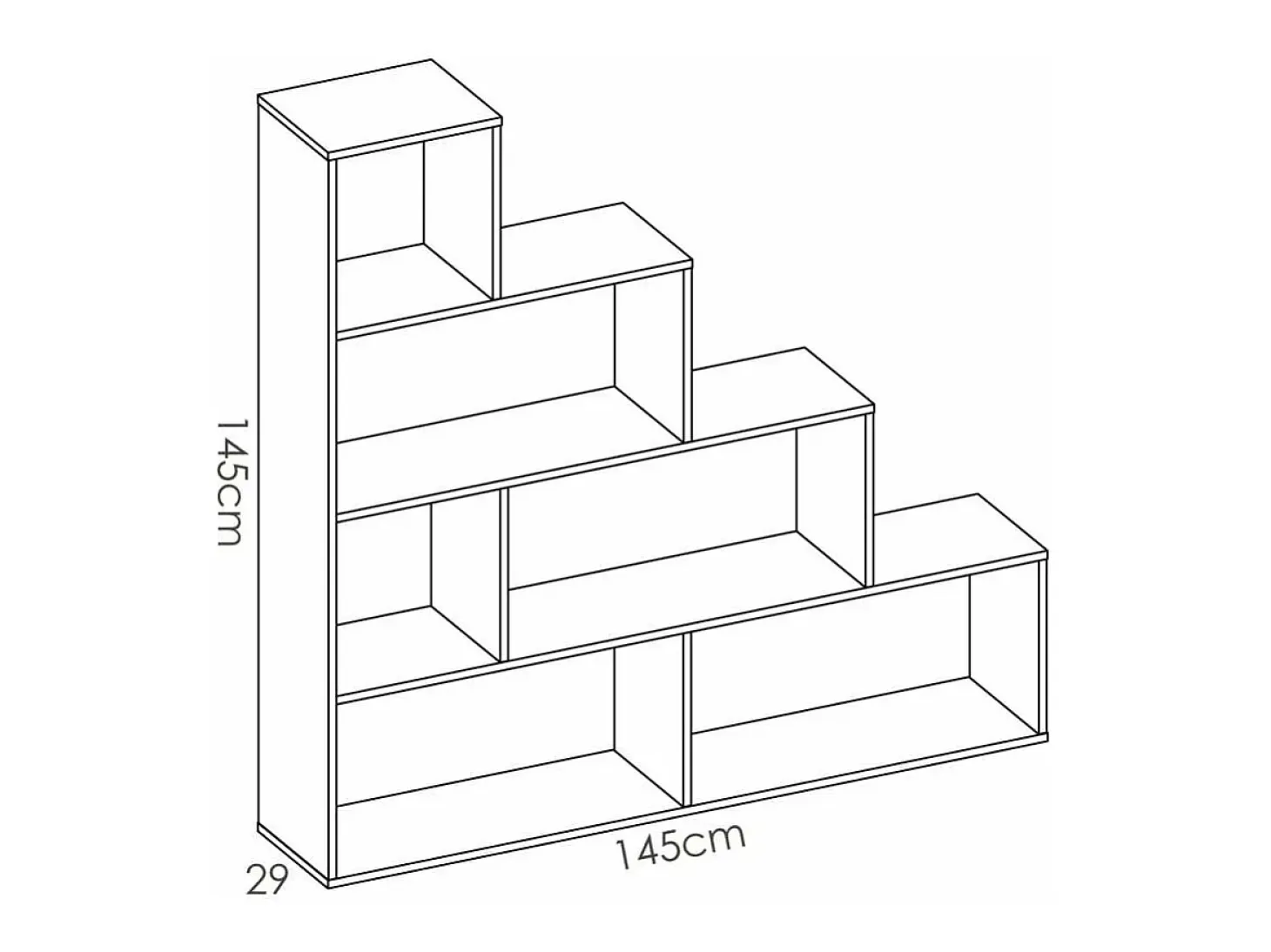 Estantería Iznatoraf en blanco brillo 145 cm(alto)145 cm(ancho)29 cm(fondo). .