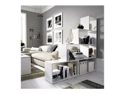 Estantería Iznatoraf en blanco brillo 145 cm(alto)145 cm(ancho)29 cm(fondo). .