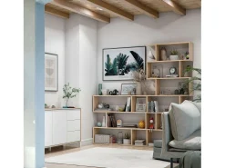 Estantería Librería Estrecha Scaled Blanco 197x52x33 cm