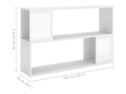 Estantería librería madera contrachapada blanco 100x24x63 cm