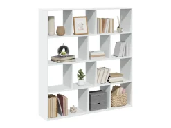Estantería librería madera de ingeniería blanca 132x29x141,5 cm