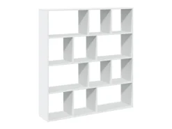 Estantería librería madera de ingeniería blanca 132x29x141,5 cm