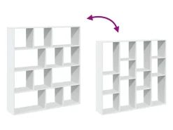 Estantería librería madera de ingeniería blanca 132x29x141,5 cm