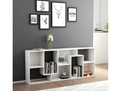 Estantería librería madera contrachapada blanco 67x24x161 cm