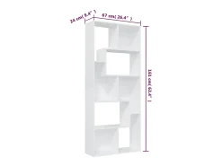 Estantería librería madera contrachapada blanco 67x24x161 cm