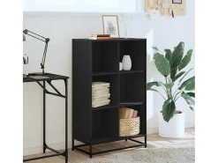 Estantería librería madera ingeniería negra 65,5x33x107,5 cm