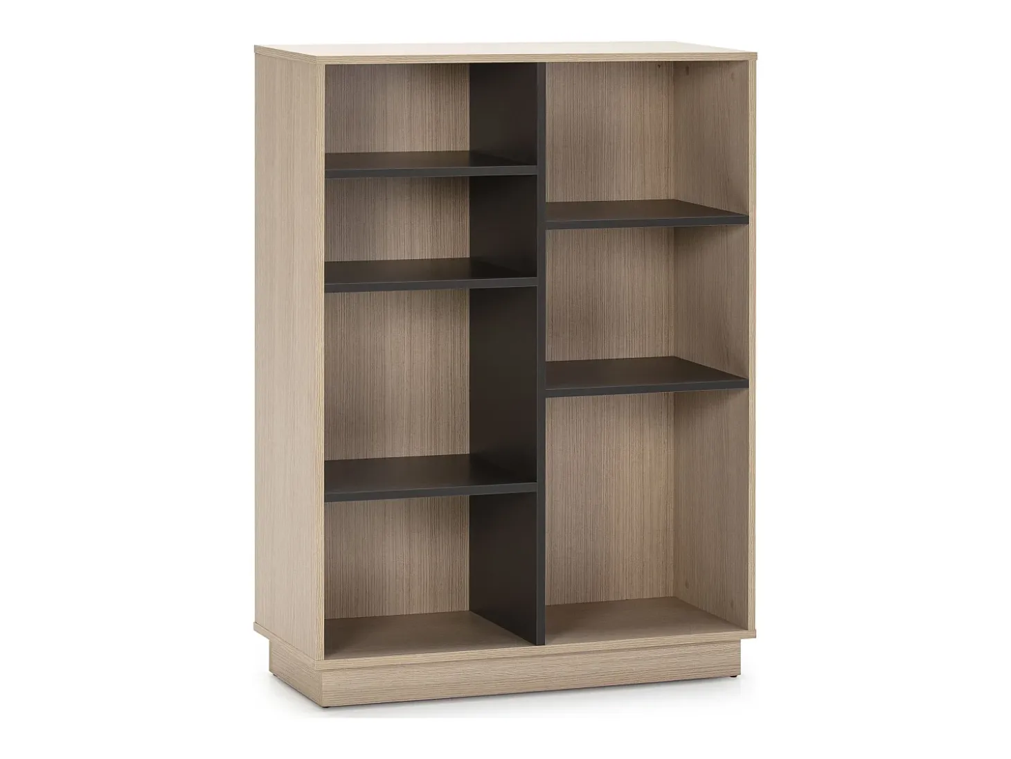 Estantería Librería Vigo 110x80 cm, estantería de Oficina, Color Roble y Gris