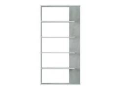 Estantería Loras 5 niveles blanco/cemento 180x90x25 cm - Separador de ambientes