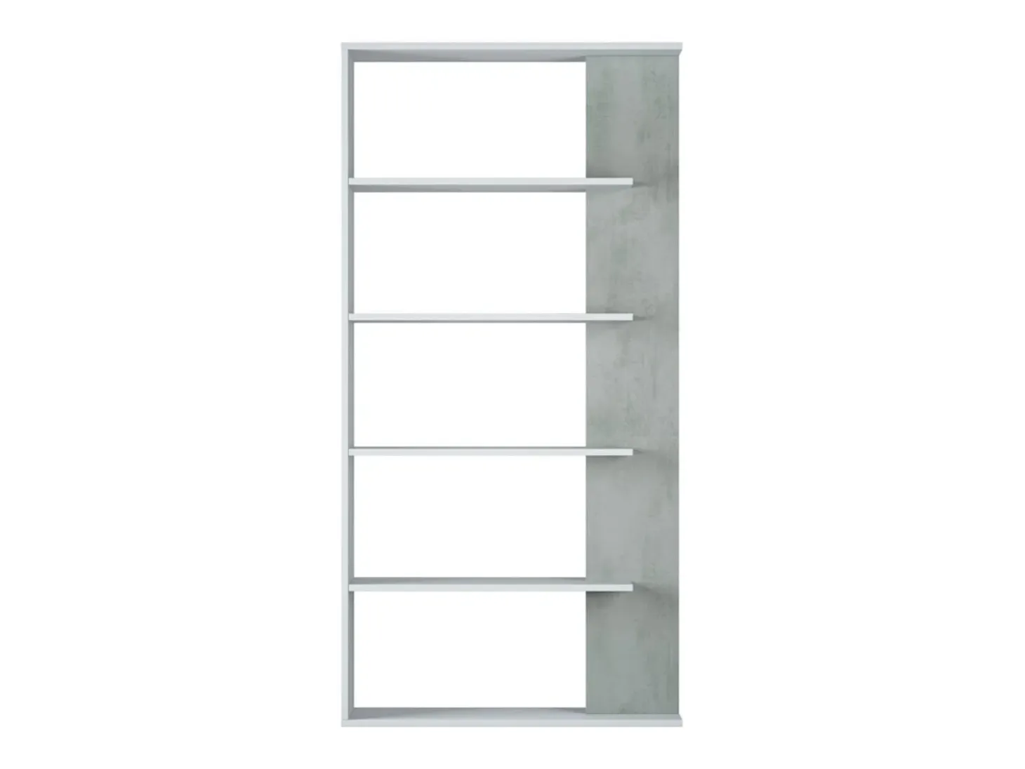 Estantería Loras 5 niveles blanco/cemento 180x90x25 cm - Separador de ambientes