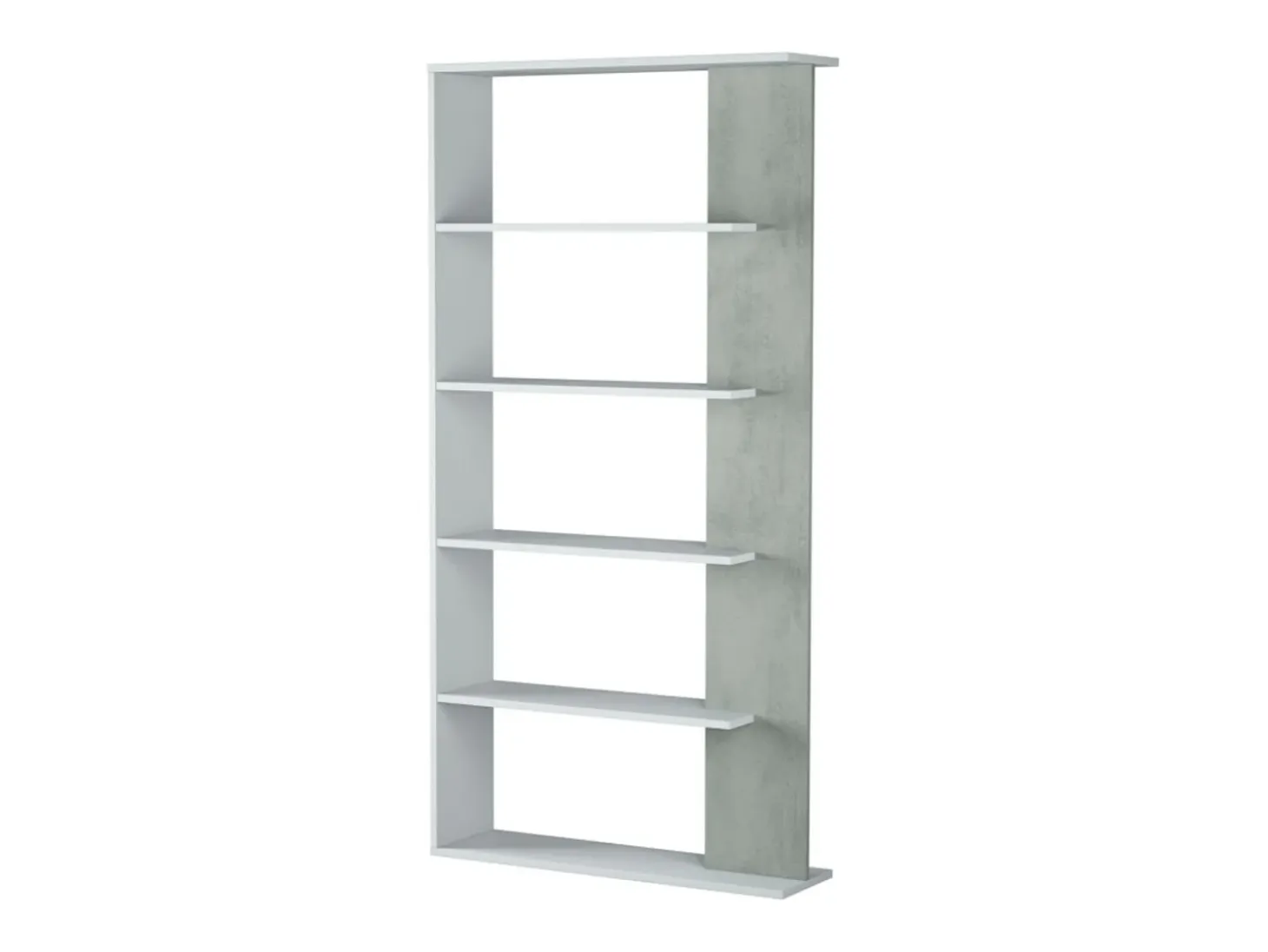 Estantería Loras 5 niveles blanco/cemento 180x90x25 cm - Separador de ambientes