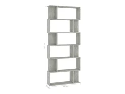 Estantería madera contrachapada gris hormigón 80x24x192cm