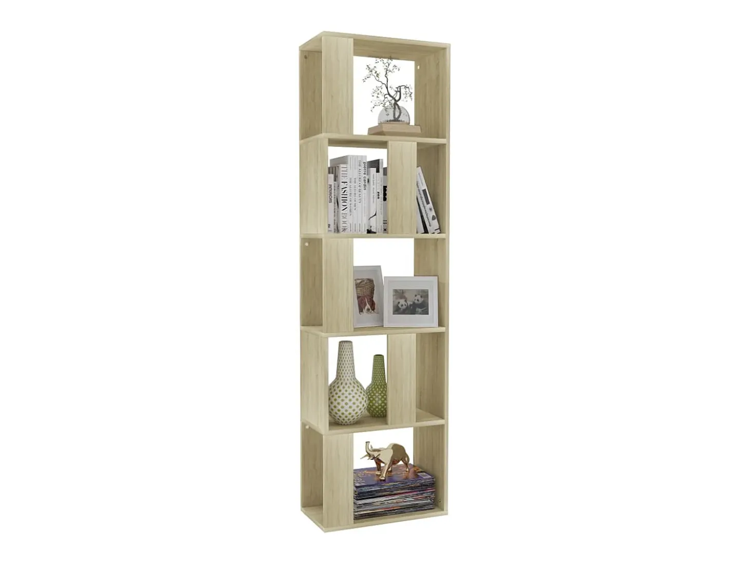 Estantería madera contrachapada color roble Sonoma 45x24x159 cm