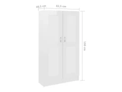 Estantería madera contrachapada blanco brillo 82,5x30,5x150 cm