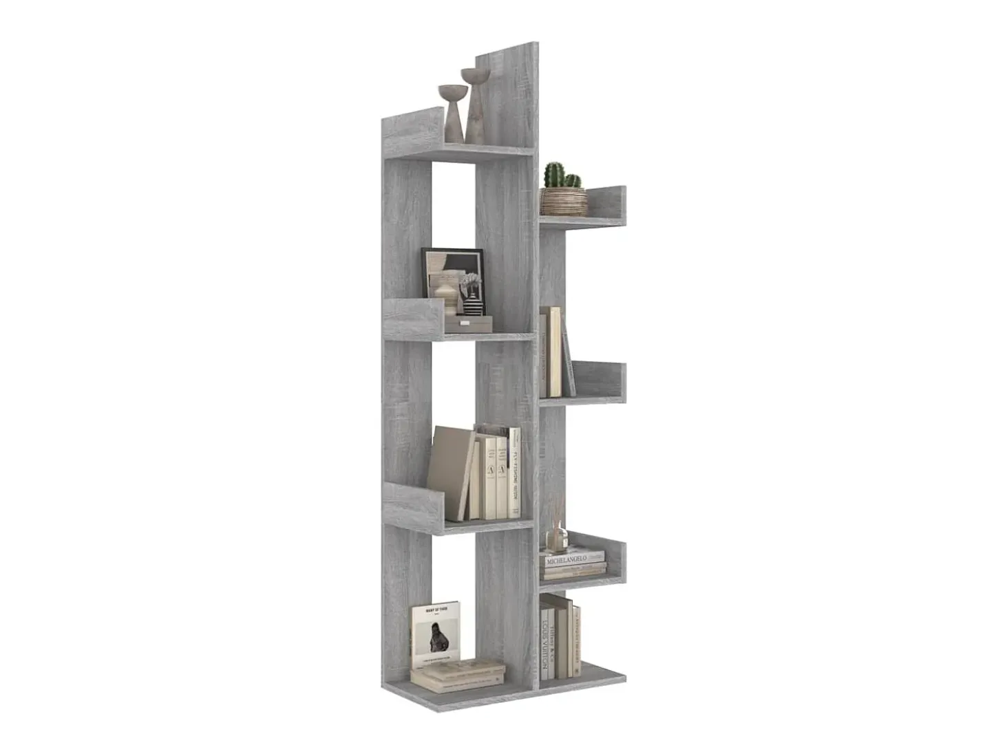 Estantería madera contrachapada gris Sonoma 48x25,5x140 cm