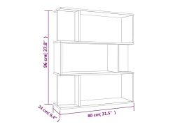 Estantería madera contrachapada gris hormigón 80x24x96cm