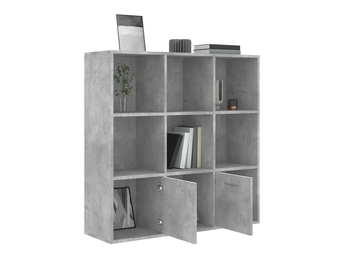Estantería madera contrachapada gris hormigón 98x30x98 cm