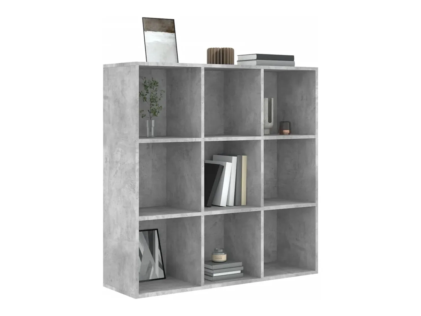 Estantería madera contrachapada gris hormigón 98x30x98 cm