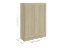 Estantería madera contrachapada color roble 82,5x30,5x115 cm
