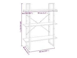 Estantería madera contrachapada gris Sonoma 80x30x105 cm