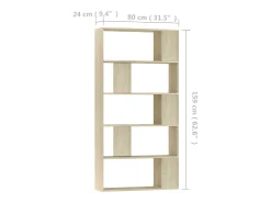 Estantería madera contrachapada color roble Sonoma 80x24x159 cm