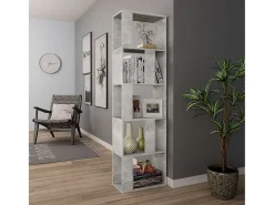 Estantería madera contrachapada gris hormigón 45x24x159cm