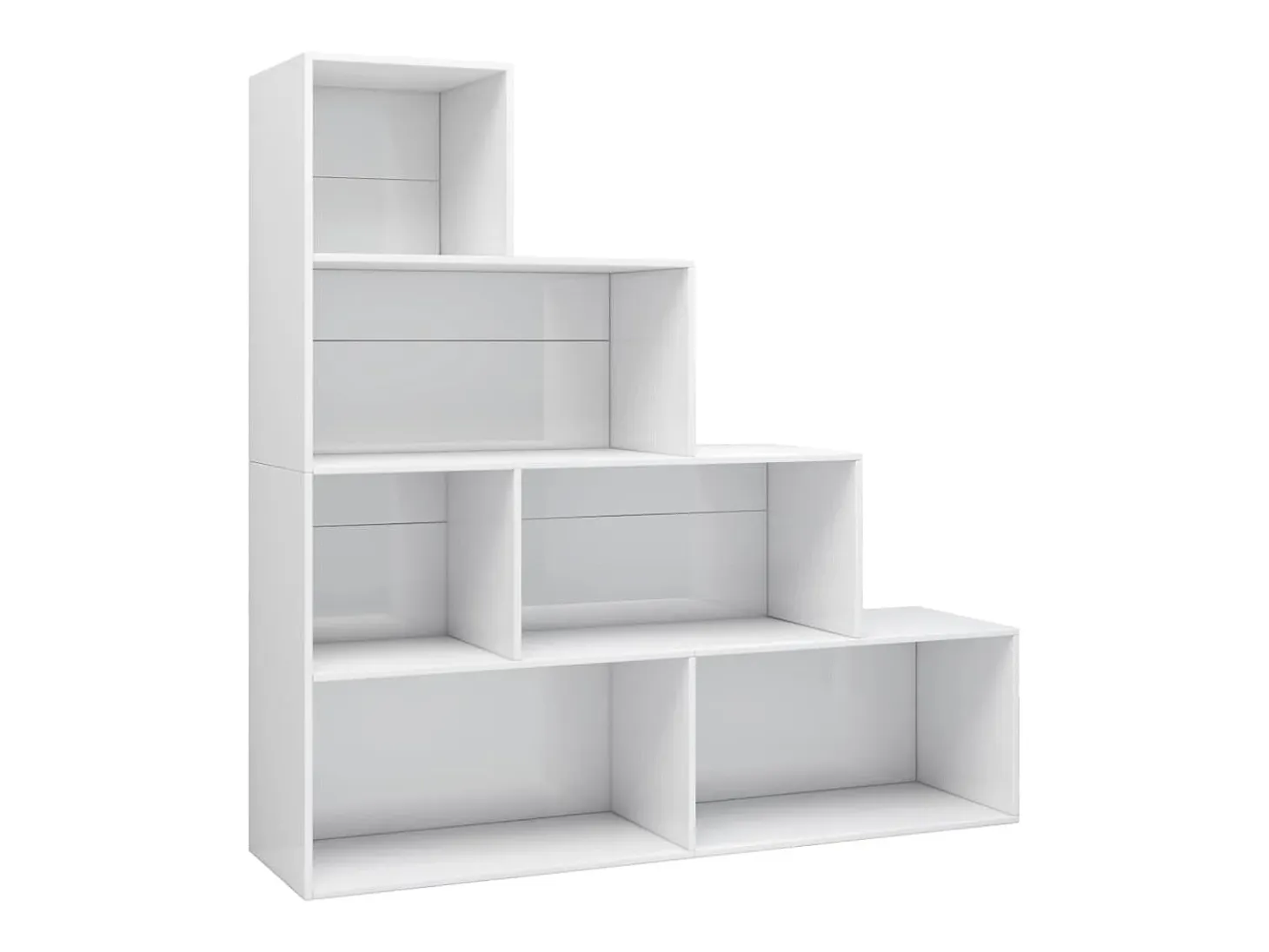 Estantería madera contrachapada blanco brillante 155x24x160cm