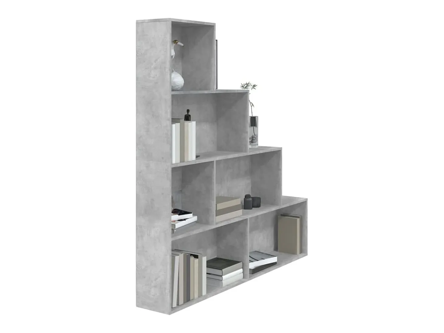 Estantería madera contrachapada gris hormigón 155x24x160cm