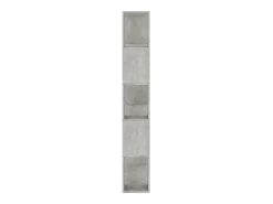 Estantería madera contrachapada gris hormigón 80x24x159cm