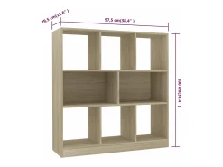 Estantería madera contrachapada color roble 97,5x29,5x100 cm