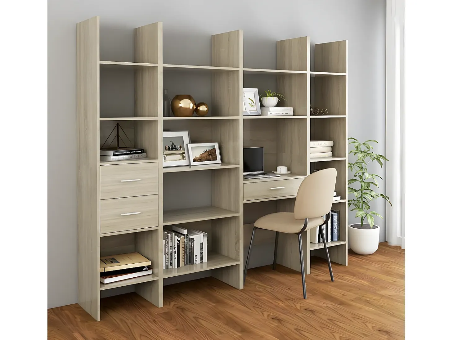 Estantería madera contrachapada color roble Sonoma 40x35x180 cm