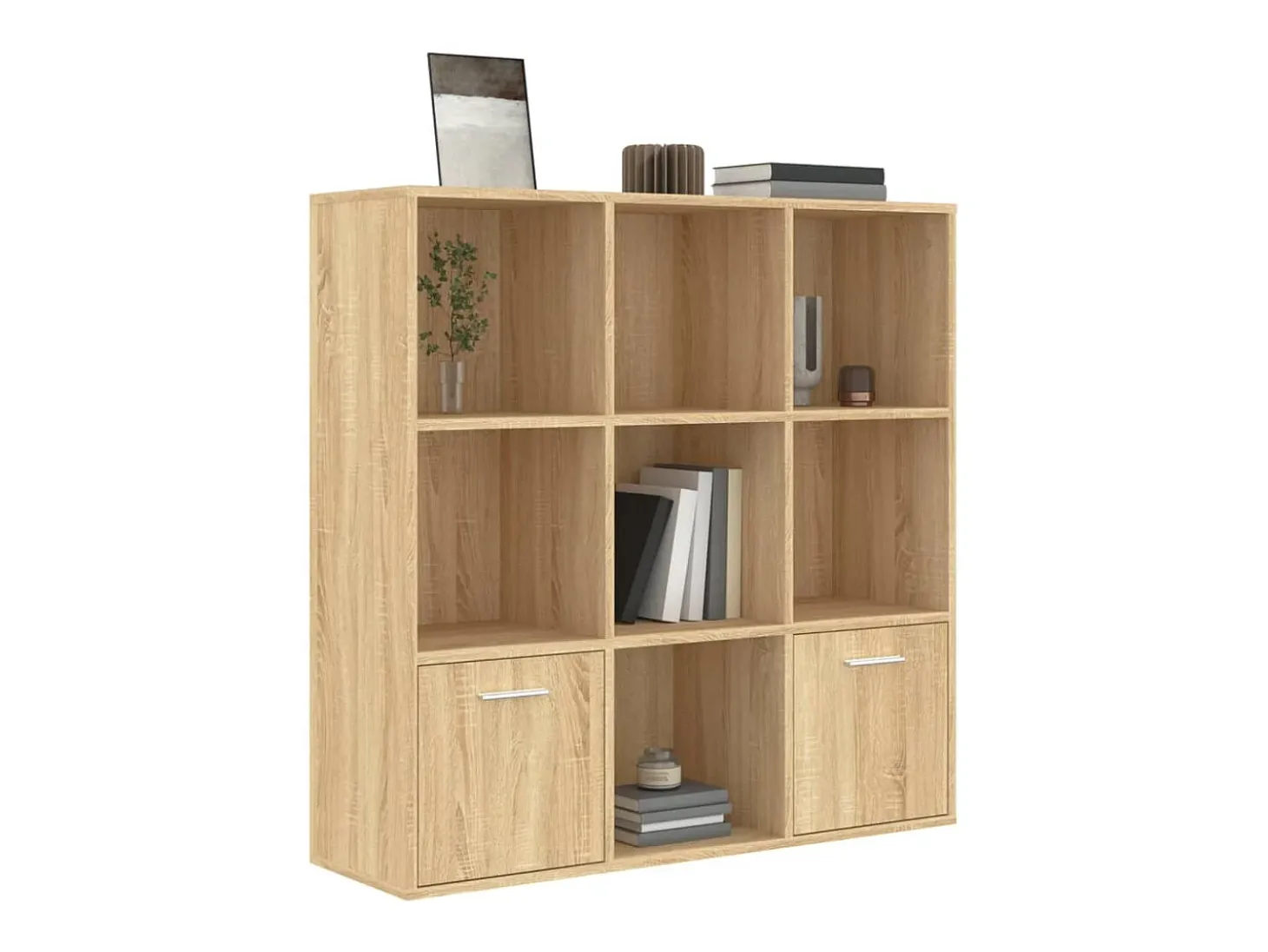 Estantería madera contrachapada color roble Sonoma 98x30x98cm
