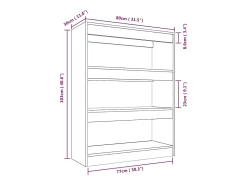 Estantería madera contrachapada roble ahumado 80x30x103 cm