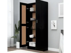 Estantería madera contrachapada negro 82,5x30,5x185,5 cm