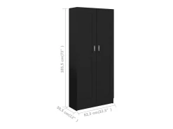 Estantería madera contrachapada negro 82,5x30,5x185,5 cm