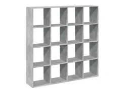 Estantería madera de ingeniería gris hormigón 137,5x29x137,5 cm