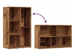 Estantería madera de ingeniería envejecida 50x25x80 cm