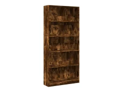 Estantería madera de ingeniería roble ahumado 80x24x176 cm